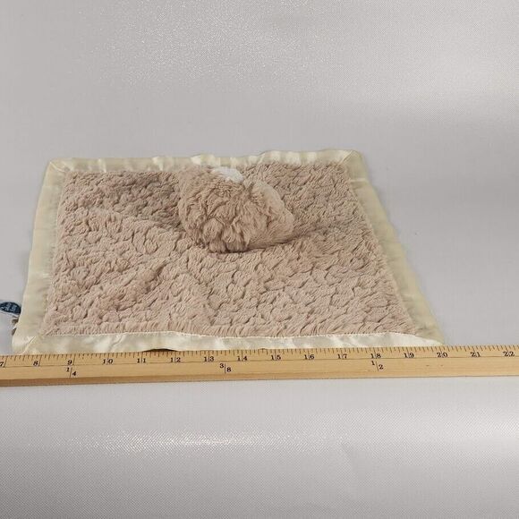 Mary Meyer Puppy Lovey Dog Security Blanket Brown Tan Cream Plush Satin Trim - Picture 6 of 8